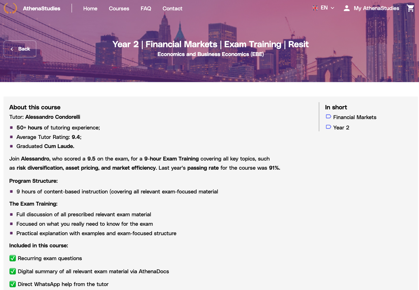 Athena Studies Corporate Finance